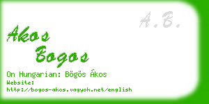 akos bogos business card