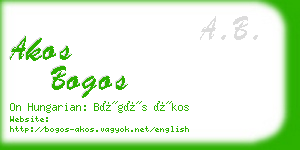 akos bogos business card